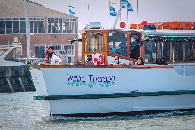 90-Minute Sunset Tour Aboard Wine Therapy - Entering Wine Therapy at Pier 39: small-ship comfort and 360 views