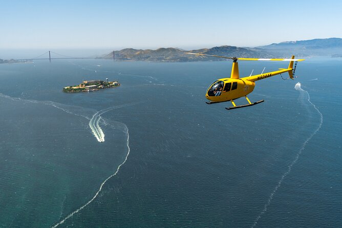 Alcatraz City Sites Helicopter Adventure - Sausalito from the air: houseboats and Richardson Bay angles
