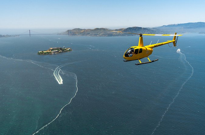 Alcatraz City Sites Helicopter Adventure - Bay Bridge and the waterline: the route that links the city