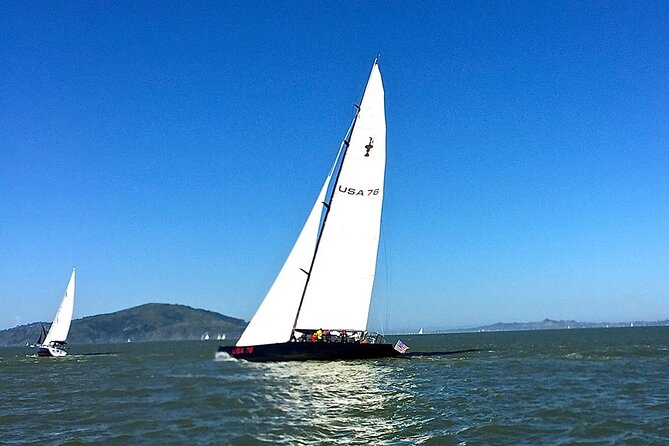 America's Cup Day Sailing Adventure on San Francisco Bay - Angel Island viewpoints: watching the shoreline from the right angle