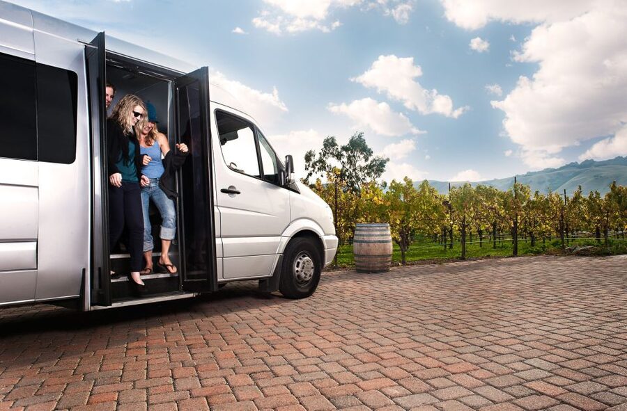 From San Francisco: Muir Woods & 3 Wineries in Napa & Sonoma - Pickup, the biofuel mini-coach, and the Golden Gate drive