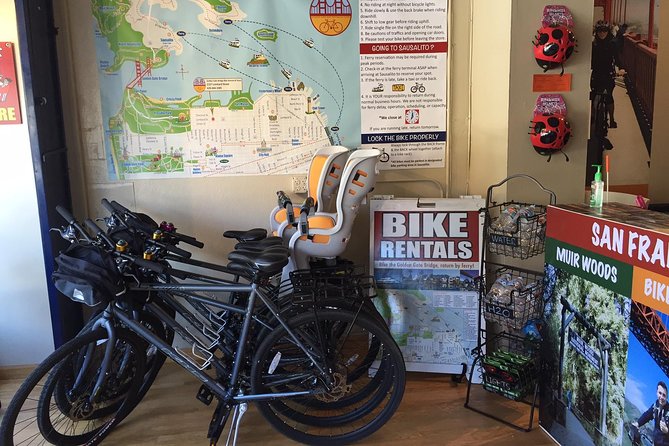 Golden Gate Bridge Electric Bike Rentals (E-Bike Rentals All day) - What you get with the rental: e-bike, helmet, U-lock, map