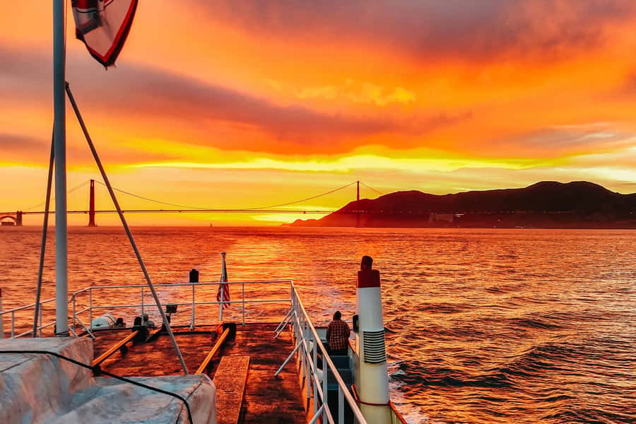 San Francisco: California Sunset Cruise (2-hours) - Golden Gate Bridge at night: the under-bridge moment is the main event