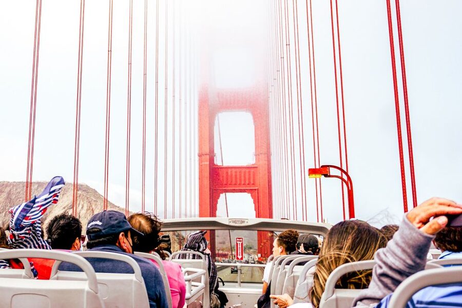 San Francisco: Hop-On Hop-Off Sightseeing Tour with 17 Stops - Golden Gate Bridge Vista Point and the crossing: plan for wind, not just photos