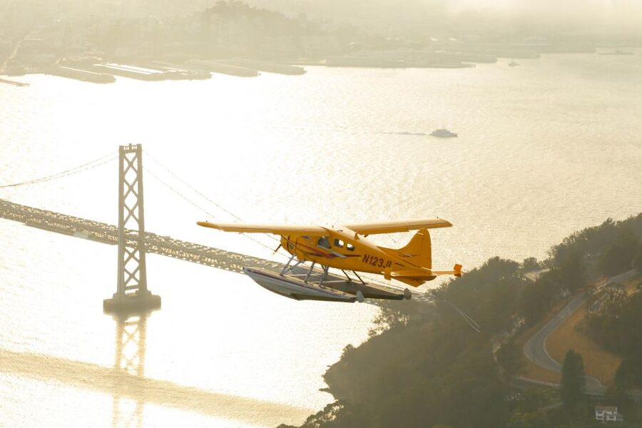 San Francisco: Seaplane Flight with Champagne - Coming back by water: Tiburon, Belvedere Peninsula, and the final sip